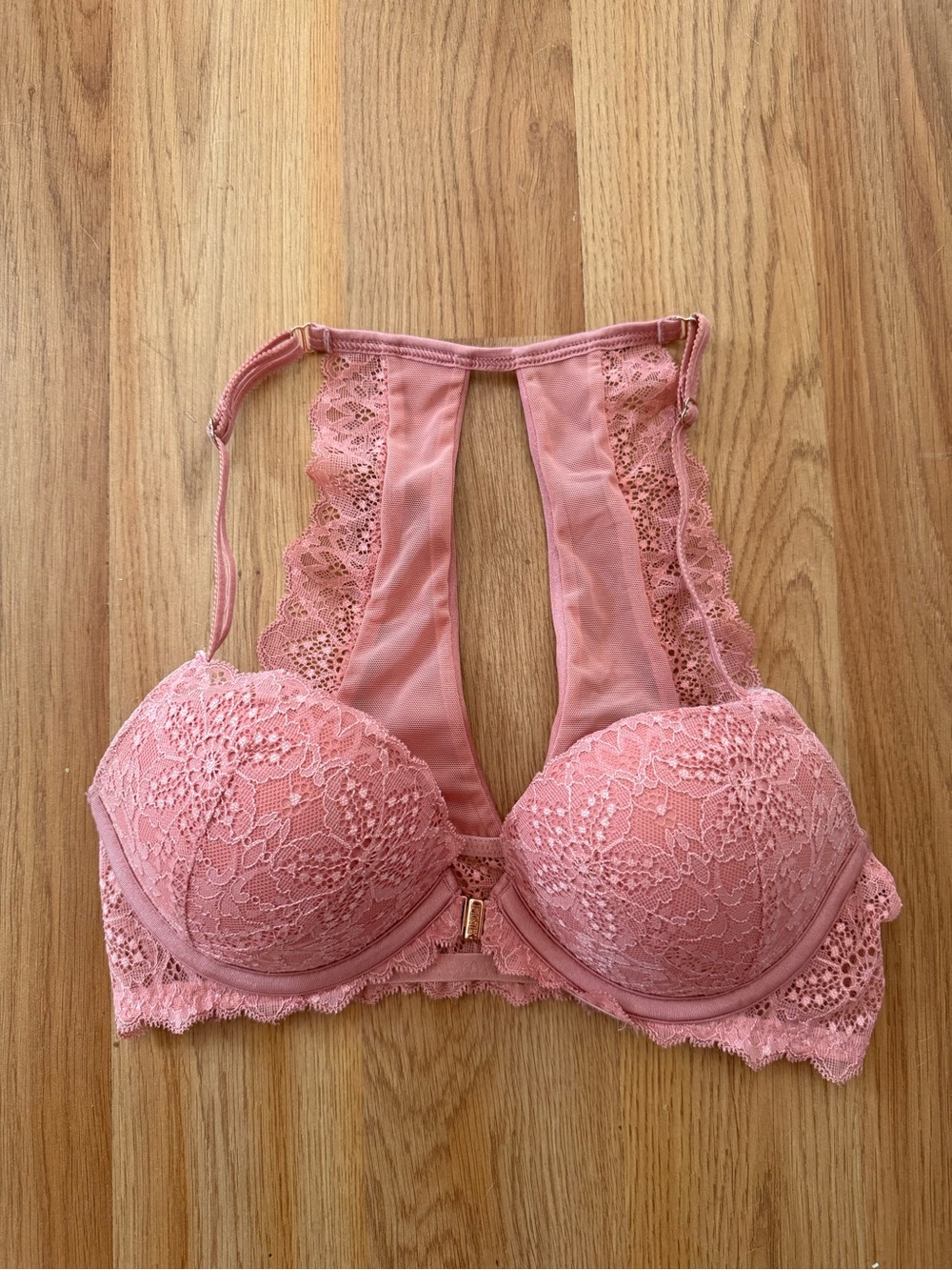 Victoria’s Secret Pink Lace Push-Up Bra with Racerback 32C